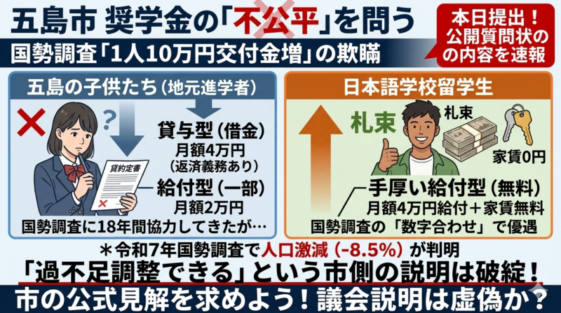 五島市奨学金の不公平を問う