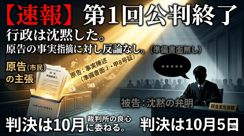 市監査委員と代理人弁護士は反論できず